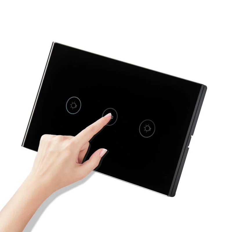 Skup US Wifi inteligentny przełącznik ścienny dotykowy szklany Panel komórkowy tuya i inteligentne życie APP pilot zdalnego sterowania pracy z Amazon Alexa Google domu