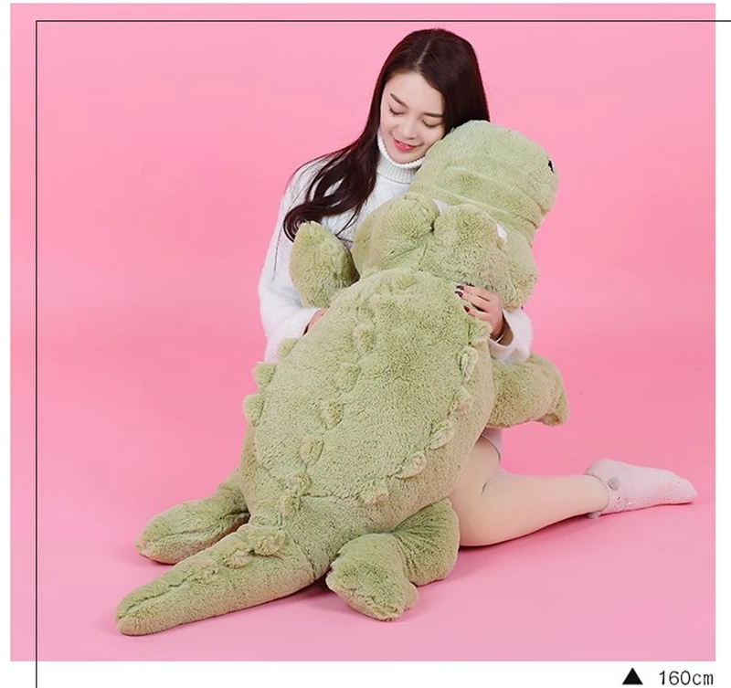 Dorimytrader Cute Soft Animal Crocodile Plush Pillow Doll Large Cartoon Alligator Toy Kids Play Doll Gift 160cm 200cm DY50114(44)