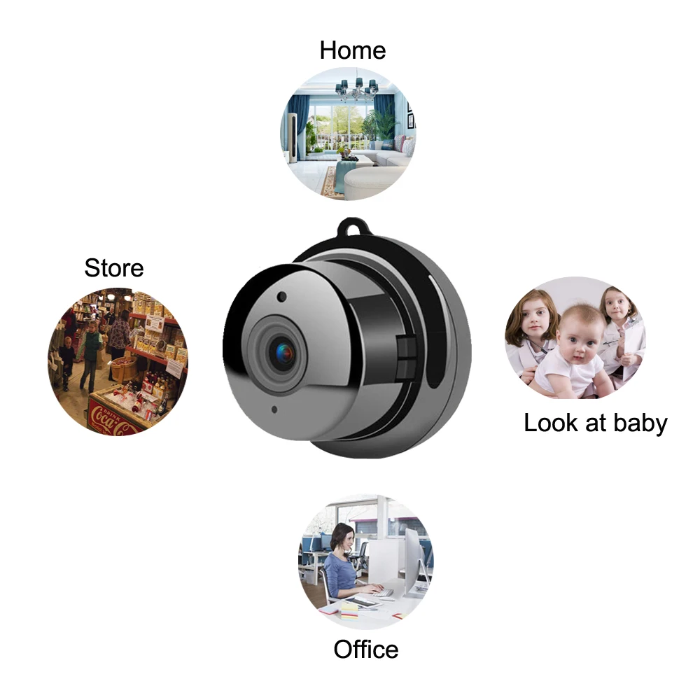 Домашняя безопасность HD мини WiFi камера беспроводная маленькая IP CCTV камера инфракрасное ночное видение Обнаружение движения Слот для sd-карты аудио приложение