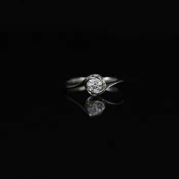 

LASAMERO 0.302CT FG/SI Round Cut Modern Romance Natural Diamond Ring For Women 18k White Gold Certified Engagement Wedding Ring
