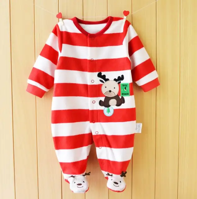 Autumn Baby Rompers Christmas Baby Boy Clothes Newborn Clothing Polar Fleece Baby Girl Clothes