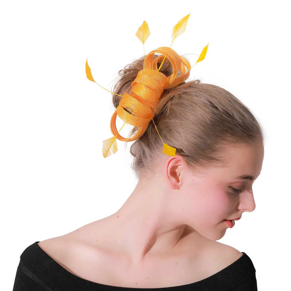 

Yellow bowknot children Sinamay Fascinator Church Hat small cute bridal headpiece for Wedding Kentucky Derby Ascot Races XMF180