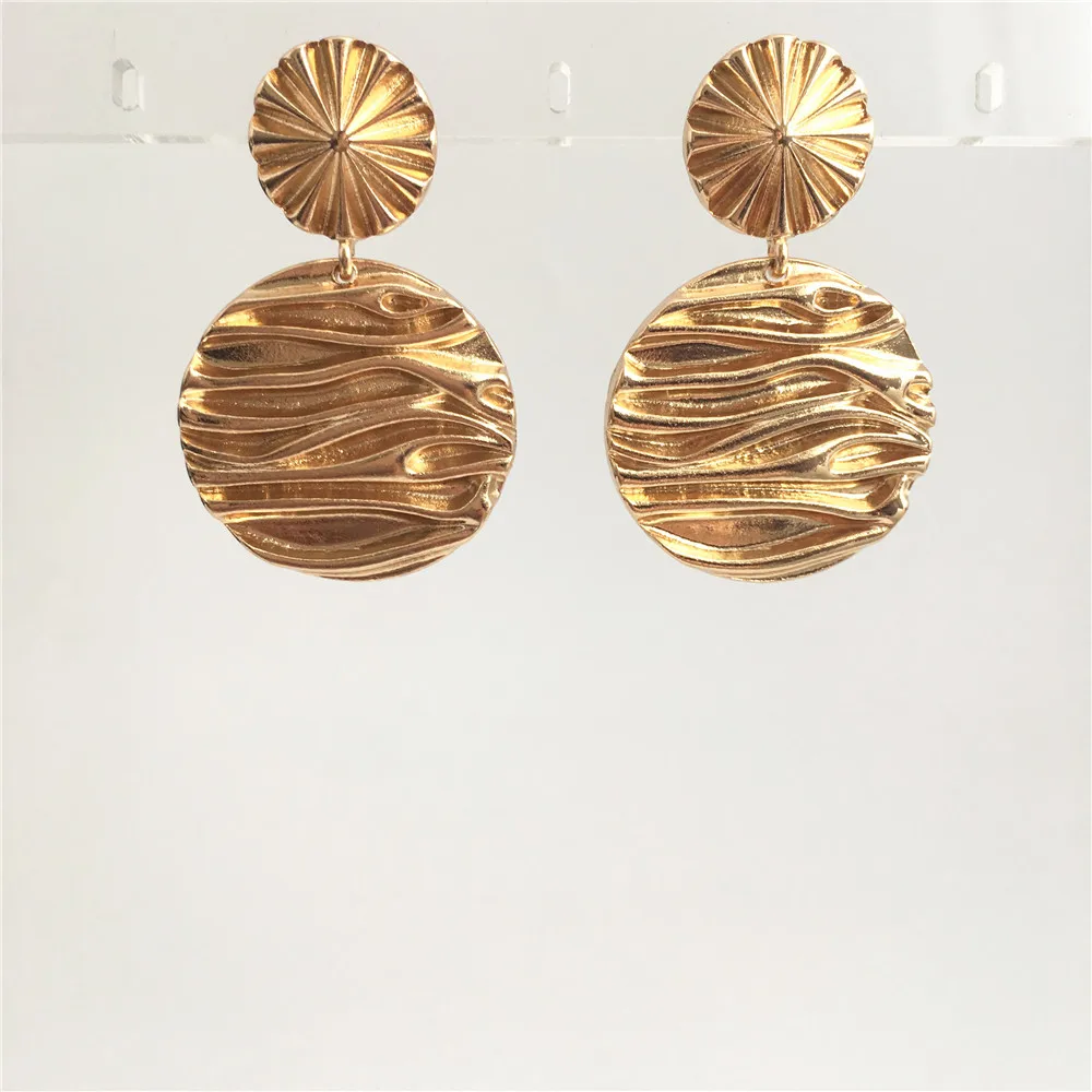 

TRENDY GOLD COLOR PLATING IRREGULAR DROP EARRING FOR WOMEN GIRL
