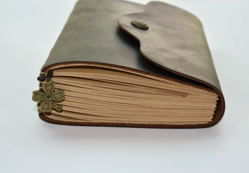 MaoTu винтажный толстый кожаный дневник для записей Дневник Книга чистая крафт-бумага ручной работы подарок для офиса и школы 360 страниц