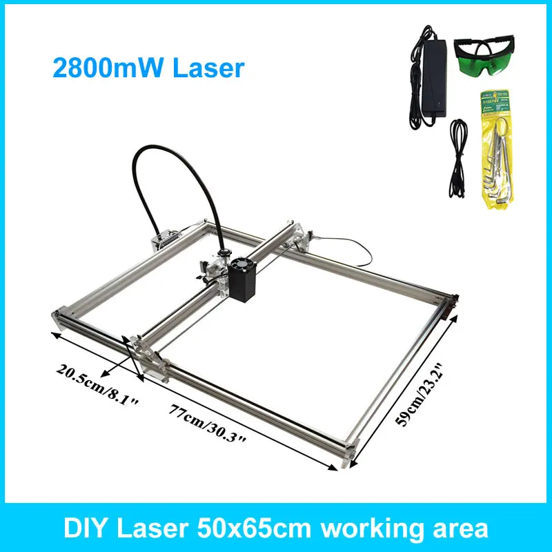 

2800mW Laser Power, DIY Mini Laser Engraving Machine, 50*65cm Engraving Area ,Mini Marking Machine