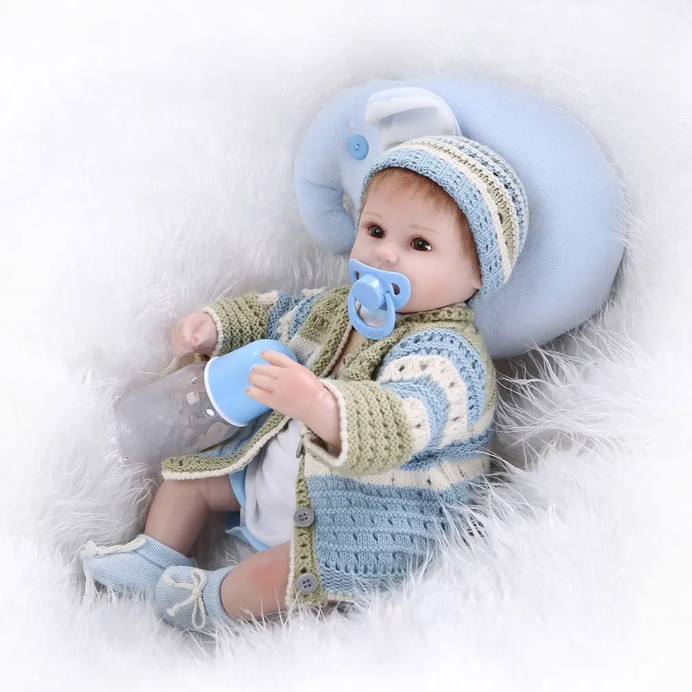 

42cm Clever Reborn Baby Dolls With Lovely Clothes Children Gift Cloth Body Silicone Arms Legs Doll Imitation Baby Lifelike Dolls