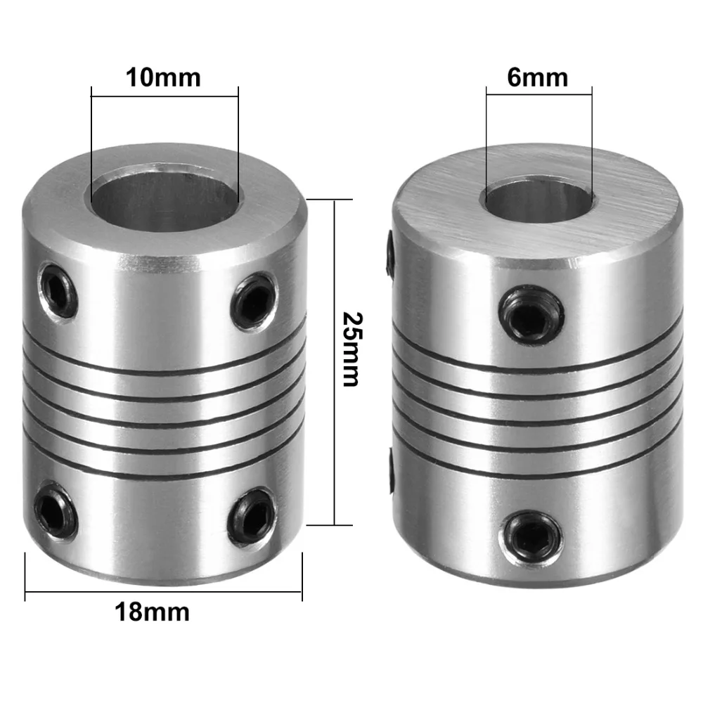 Uxcell 1 шт. 4x8 мм 6x10 мм 8x10 мм мотор с ЧПУ Соединительная муфта подвижной щеки дробилки из нержавеющей стали гибкая муфта мотор соединитель шарнир L25xD18mm