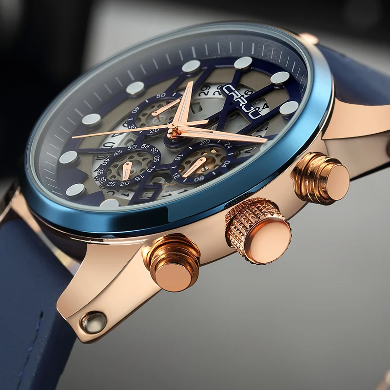 Reloj Hombre 2017 CRRJU Мода хронограф спортивные мужские часы лучший бренд класса люкс