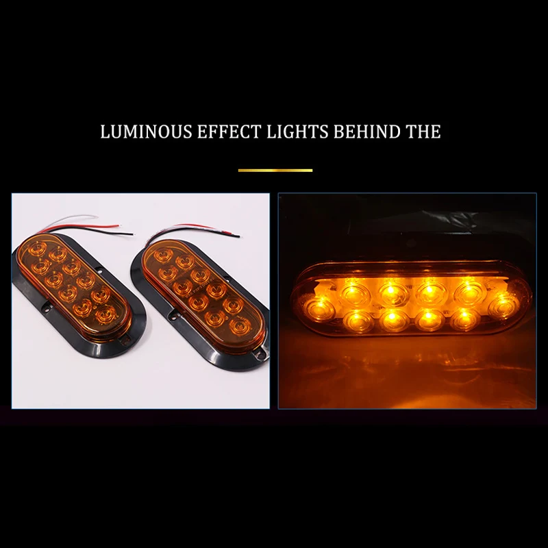 1 пара задний фонарь Овальный 10 LED сигнальный для грузовика прицепа YAN88|Сигнальная