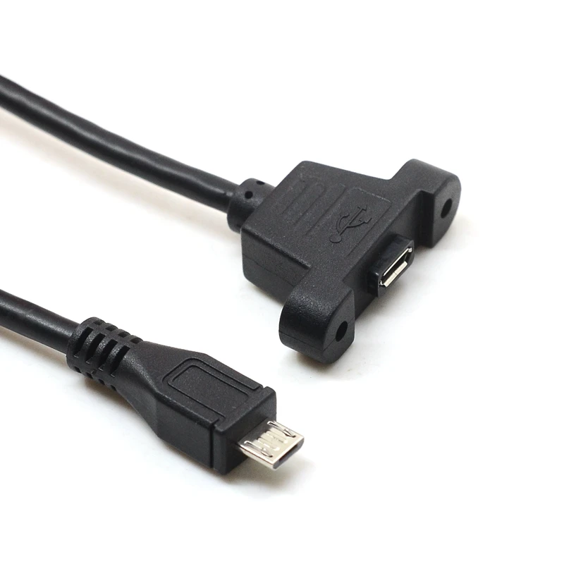 مايكرو-USB 5pin المصغّر USB USB 2.0 الذكور موصل إلى المصغّر USB 2.0 أنثى تمديد كابل 30 سنتيمتر 50 سنتيمتر مع مسامير لوحة جبل حفرة