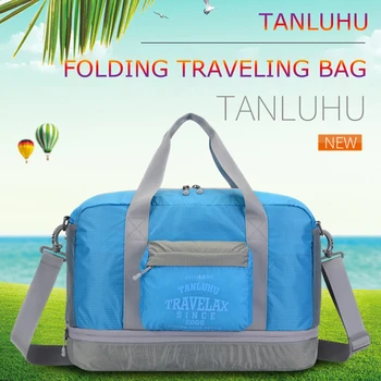 

TANLUHU 683 Water-Resistant Large Capacity Women Men Unisex Expandable Folding Travel Bag Luggage Suitcase Hand Shoulder Bag