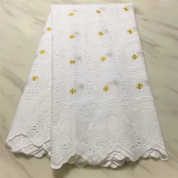

white voile lace fabric with embroidered flower 2019 new arrival african lace fabric in 5yards swiss voile lace with holes