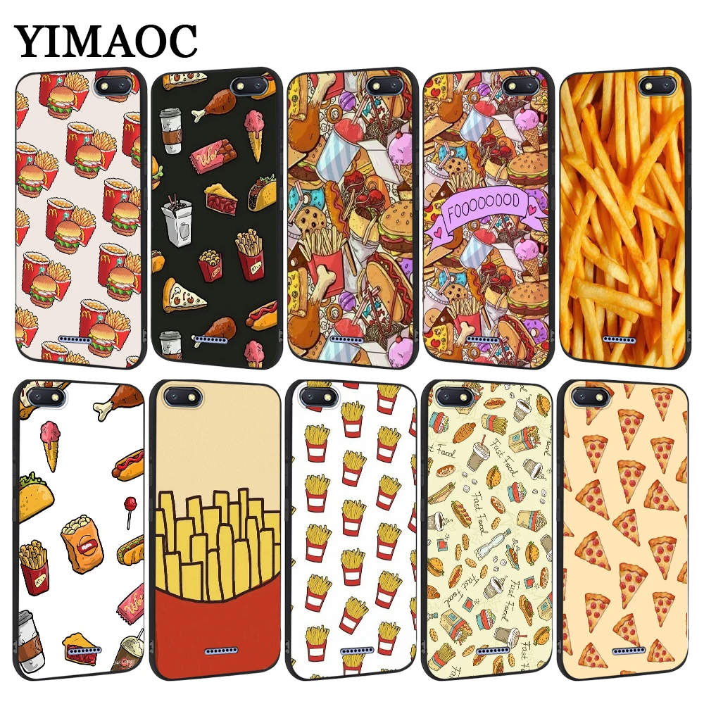 

YIMAOC food french fries burger pizza Soft Case for Redmi Note 4 4A 4X 5 Plus 5A Prime 6 Pro 6A 7 S2 Go
