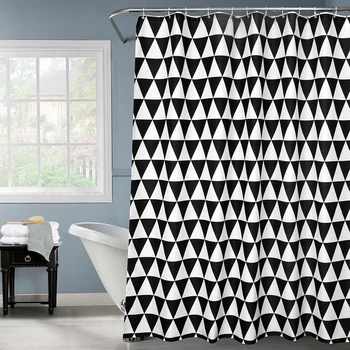 

Happy Tree Fabric Polyester Classic Black White Shower Curtain Thicken Fabric Bathroom Curtain Waterproof Bath Curtain 180x180cm