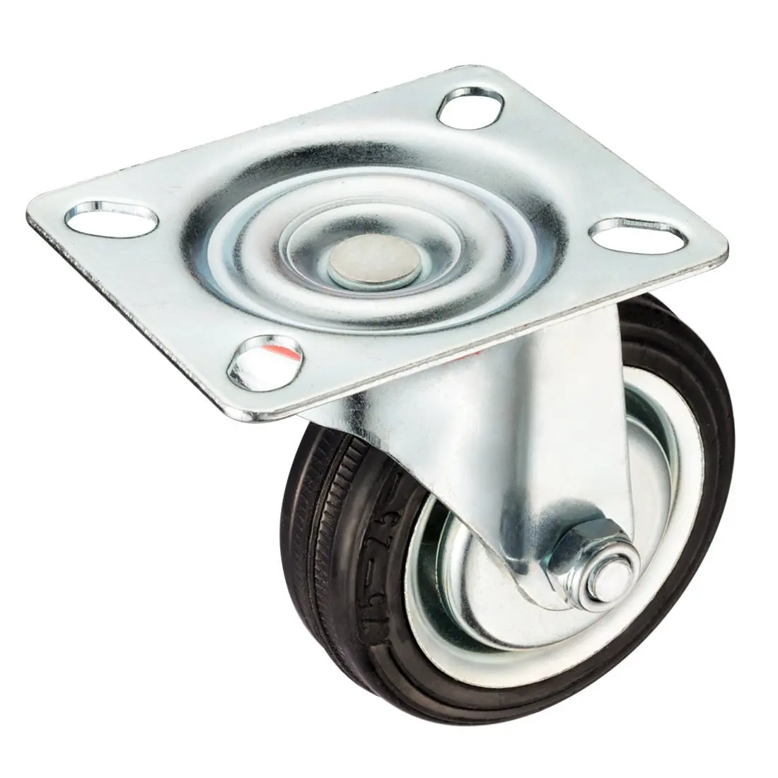 3 inch Rubber Swivel Caster Wheel 360 Degree Top Plate 110 lbs. Load