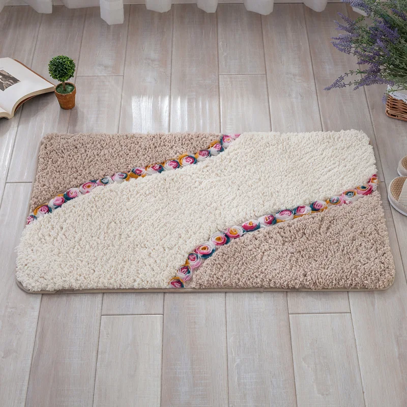7. LDAJMW High Quality Decorative Super Microfiber Rose Floor Mat