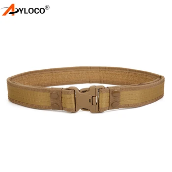 

Men Airsoft Military Tactical Belt Unisex Durable Canvas Material Camo Hunting Belt Army Outdoor Adjustable Waistbands