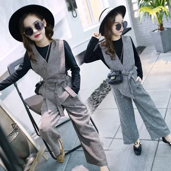 

Girls Clothing Set For Girls 2020 Spring Hot Sale School Clothing Suit Teenage Kids Children Clothes 3Pcs Vest + T Shirt + Pants