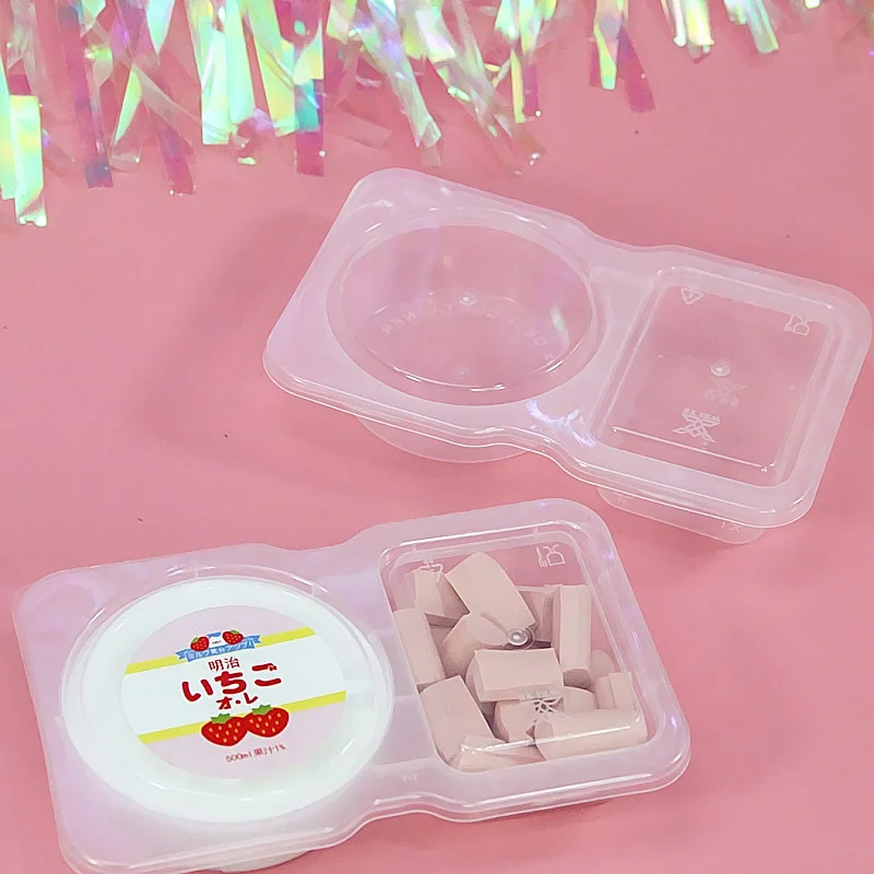 

5 Pcs 140ml Square Round Slime Box Two Part Storage Container Organizer Double Box For Light Clay Playdough Foam Mud With Lid