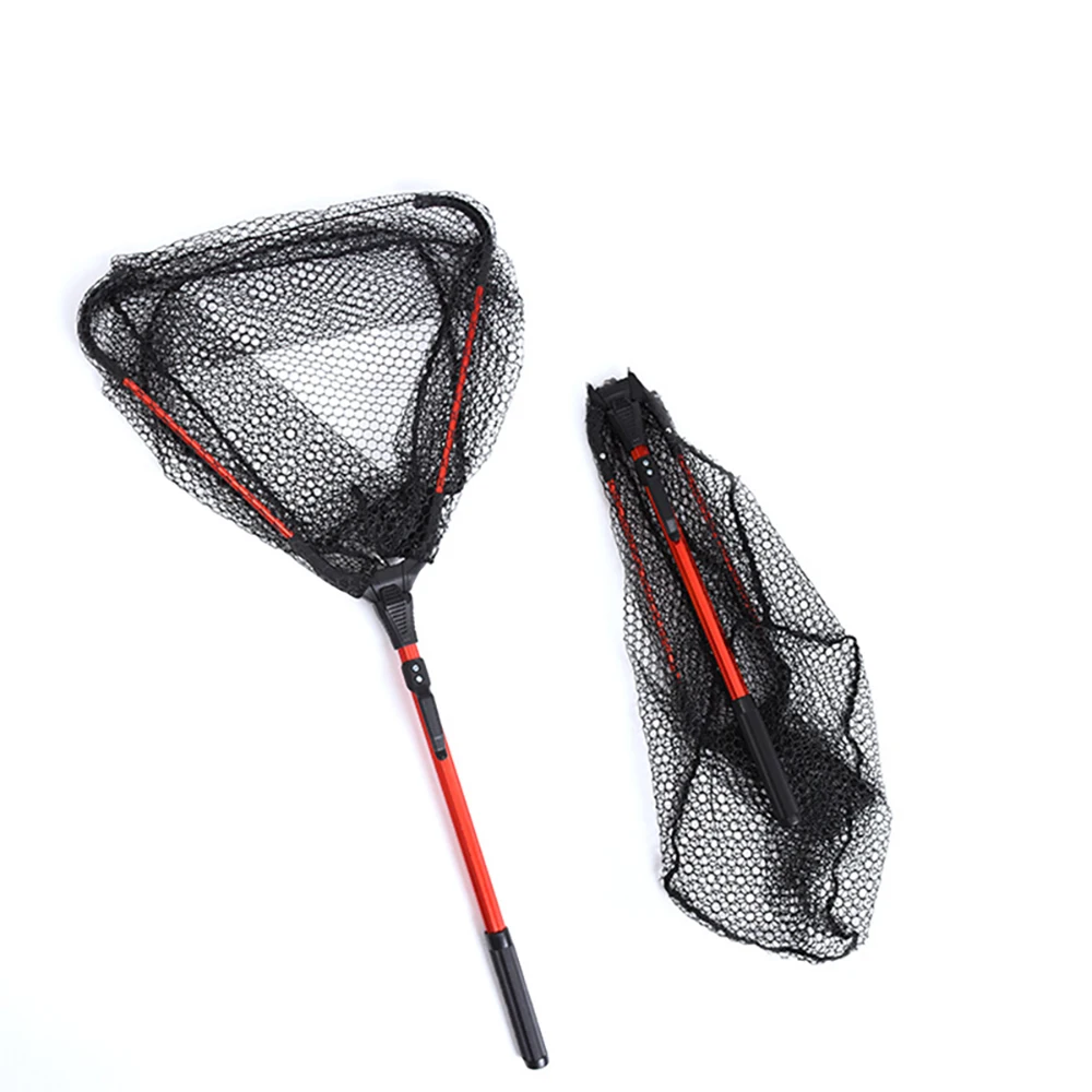 

Fishing Net Retractable Foldable Fishing Brail Blue Soft Rubber Landing Net Eva Handle Fly Cheap Fishing Nets Fishing Tackle