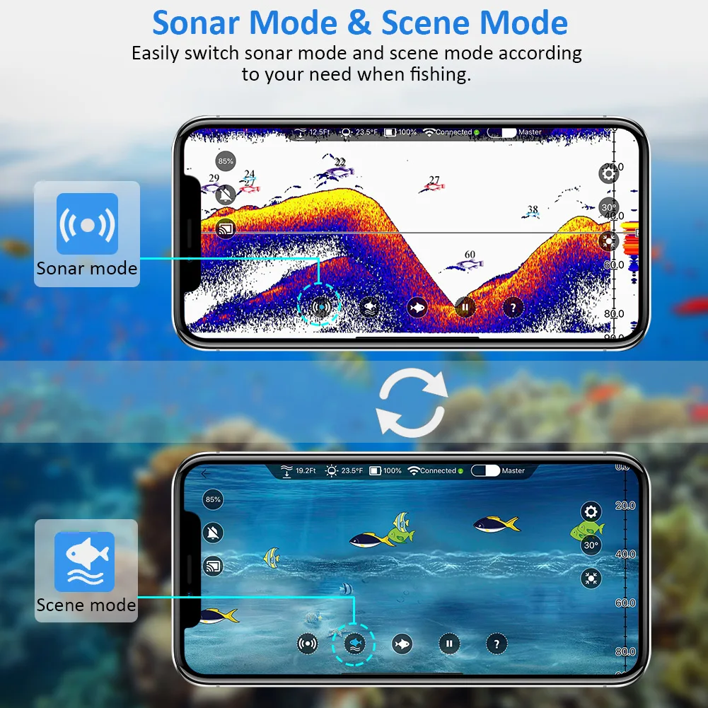  Eyoyo E1 Wireless Fishing Sounder Portable Echo Sounders for fishing Smart Bluetooth Sonar fish fin - 33019031031