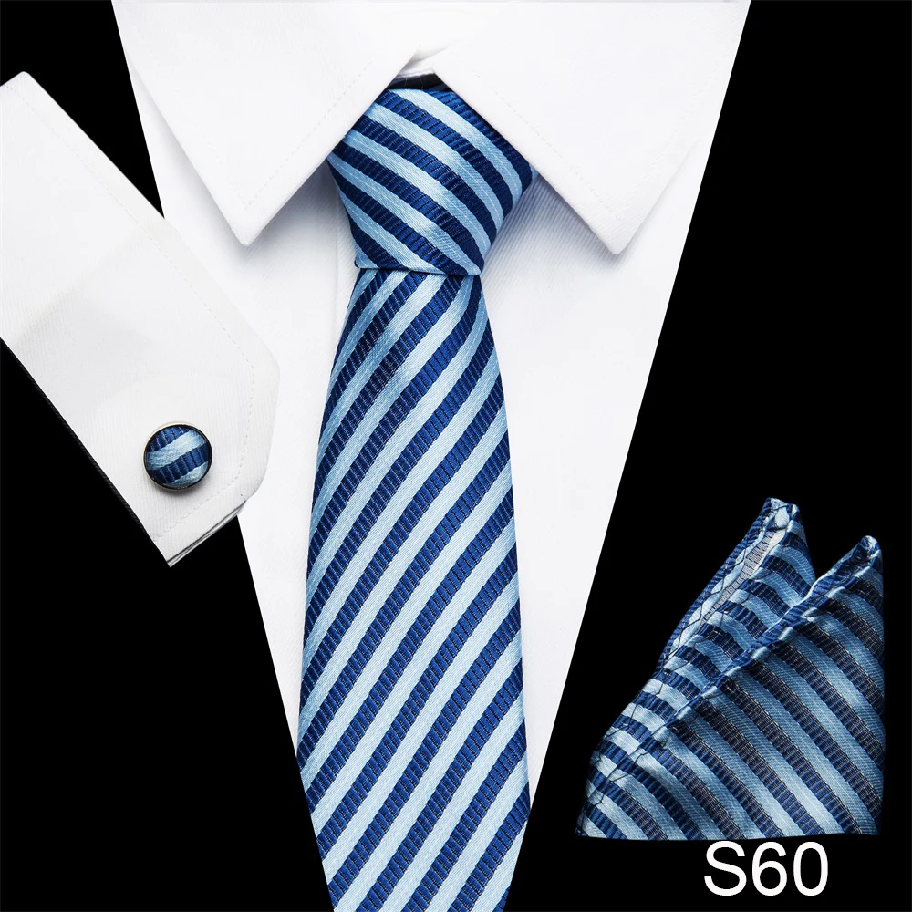 Новый стиль Для мужчин с галстуком комплект золотой снег Шеи Галстук платок Запонки 7,5 см классические жаккардовые шелковые галстуки для