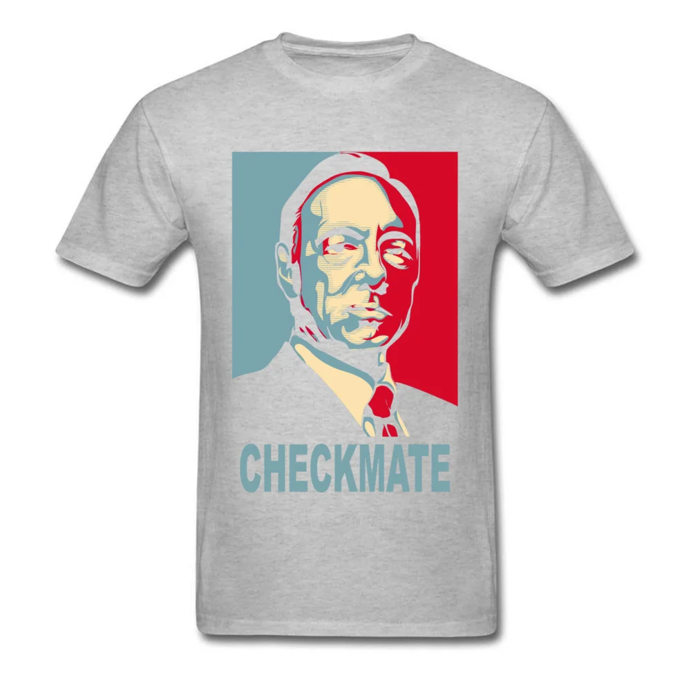 House of Checkmate Men Brand New Simple Style Tops Tees Crew Neck Father Day Pure Cotton T-shirts Group Short Sleeve T-Shirt House of Checkmate grey