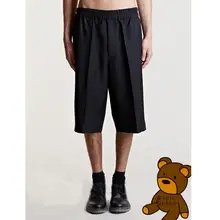 Европейские и американские повседневные модные большие размеры простые черные с эластичной резинкой на талии мужские брюки с карманами/27-40