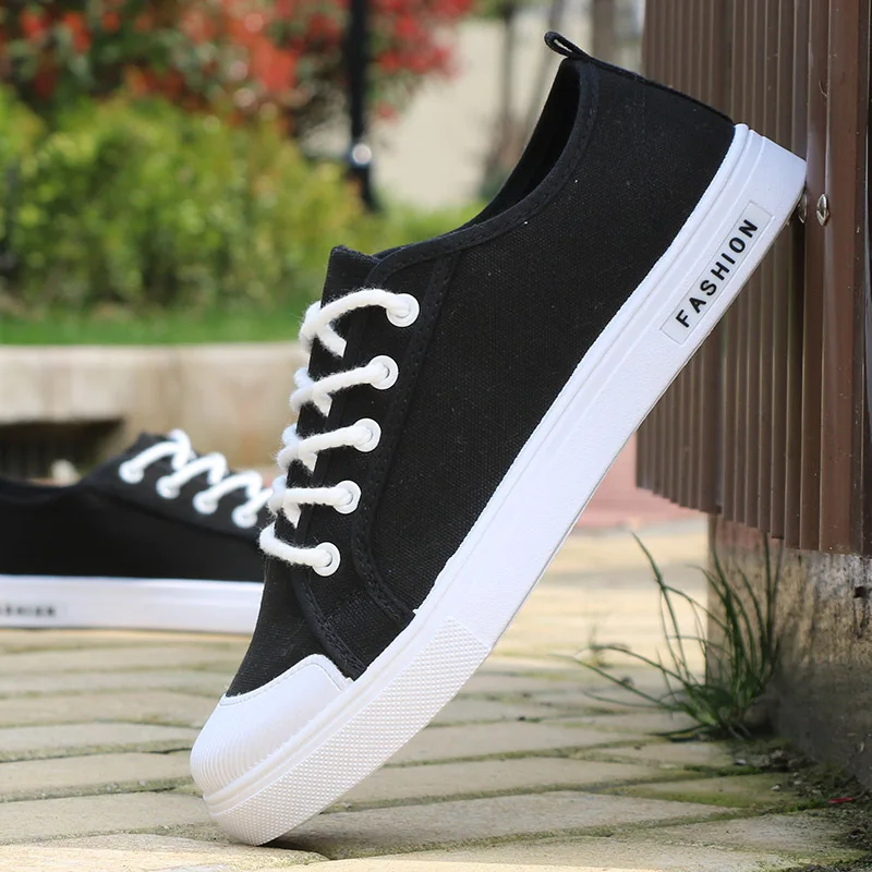 Spring canvas shoes fashion men's shoes casual shoes breathable black canvas shoes