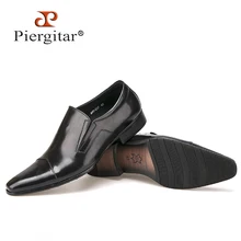 Piergitar Komfortable Echtem Leder Männer Slip auf Kleid Schuhe Spitz Business Formals Oxfords Schuhe für Männer männer Flache
