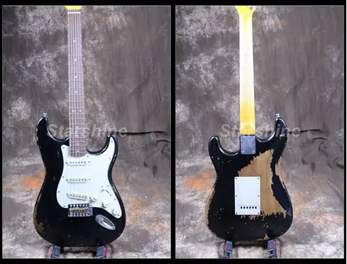 

Starshine Heavy Relic Electric Guitar CC-RST6 Alder Body Nitrolacquer Stain Finish 100% Handmade Vintage Tuner