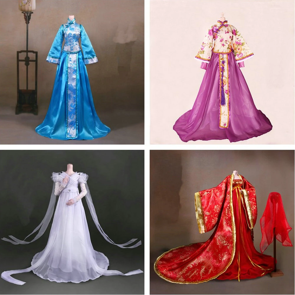 Handmade Chinese Ancient Costume Hanfu Girl Dress Doll Clothes For 1 3 Bjd Dolls Accessories Toys For Girls Dolls Accessories Aliexpress