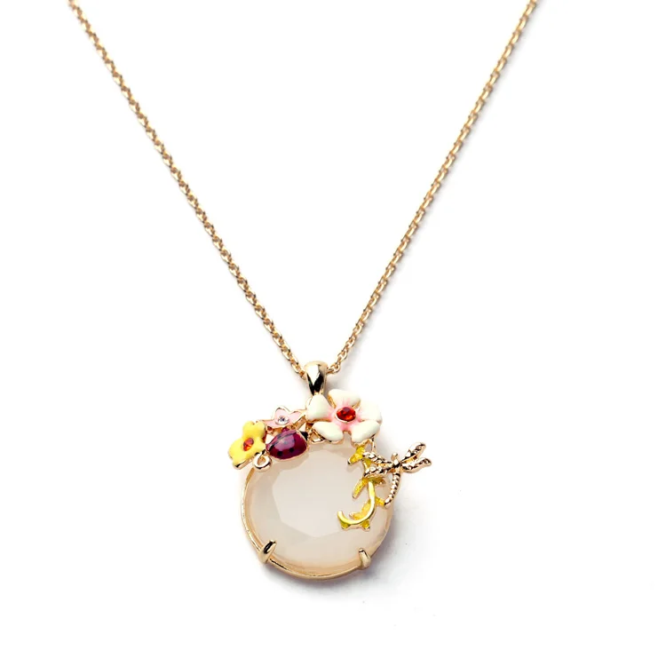 Qingdao Jewelry /Texture sweet drop glaze pendant necklace (Min order