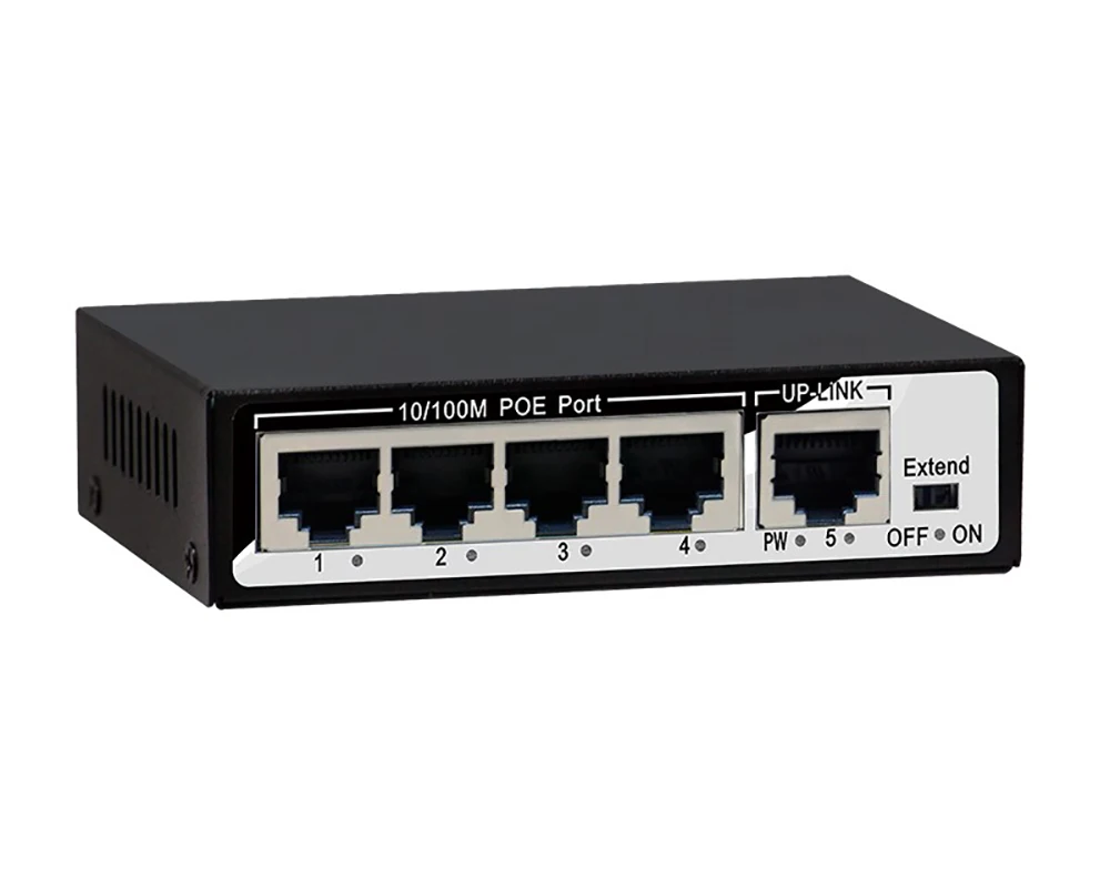 4ch коммутатор питания через Ethernet 1ch RJ-45 uplink порт 10/100 Мбит Мини Мощность over Ethernet IEEE802.3af 60W 48V