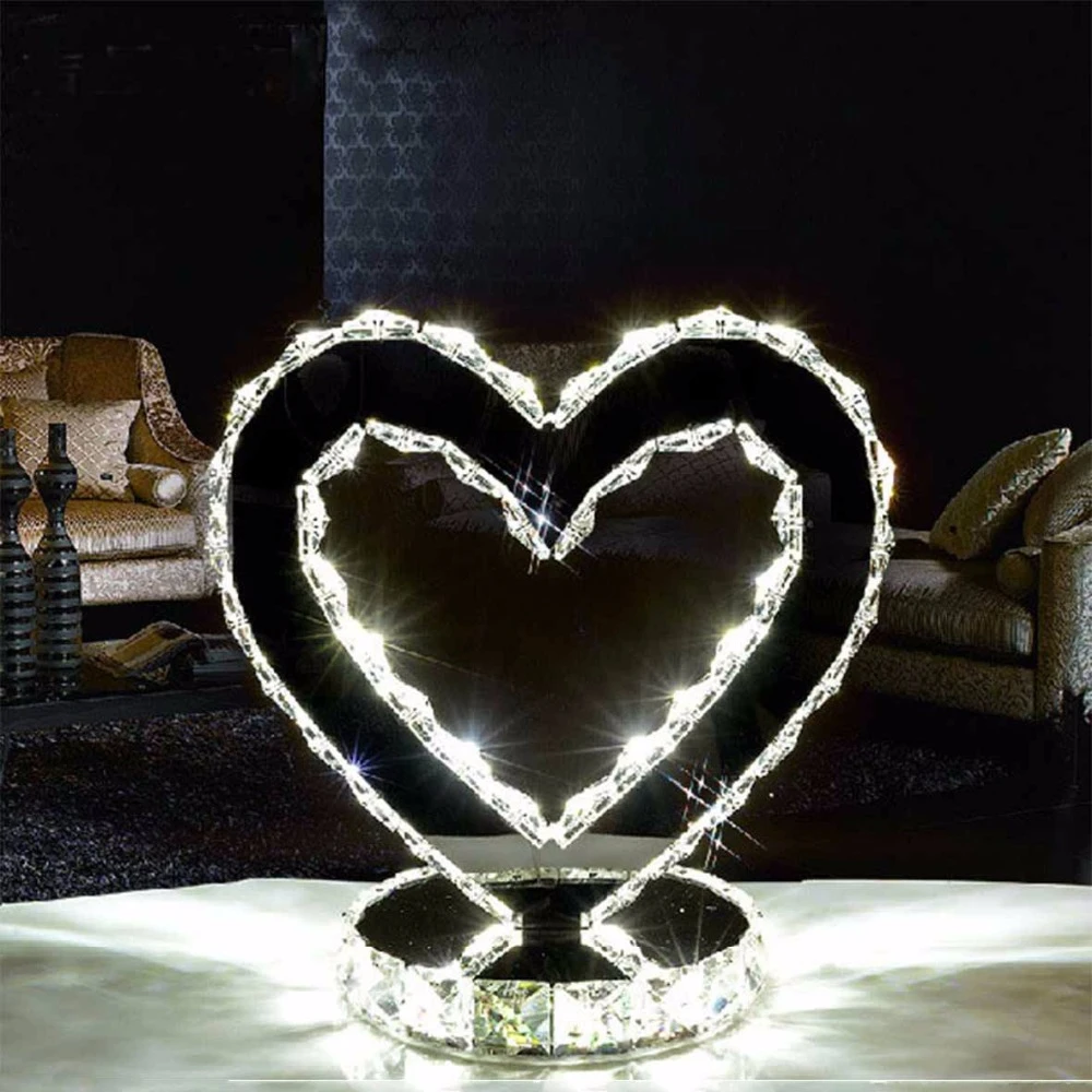 Modern Luxury Crystal Led Table Lamp Chrome Hearts Light Comodi Cristal Lampara Mesa Acero Inoxidable Bedside Lampe Decor Lamp Desk Led Table Lampled Table Aliexpress