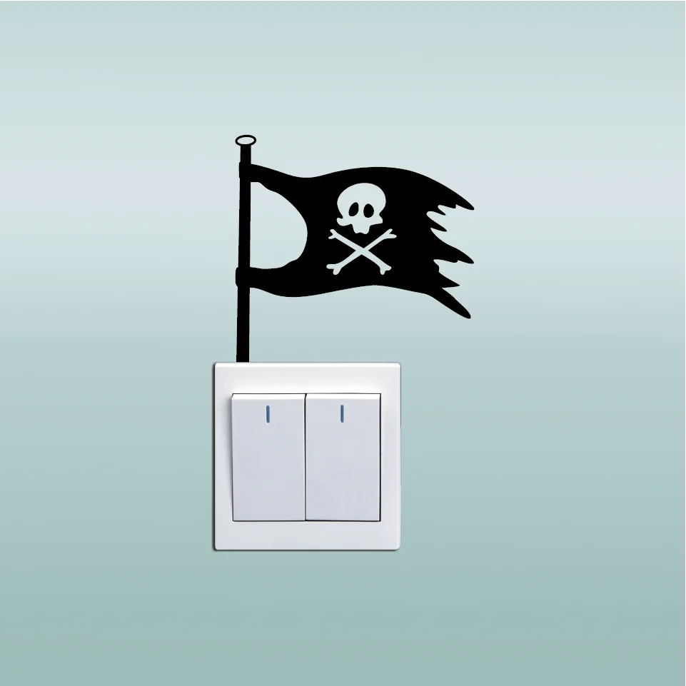 Креативный пиратский флаг Переключатель стикер мультяшка флаг виниловая наклейка на стену s для украшения дома