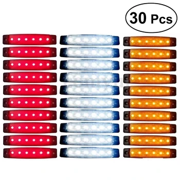 

30 Pcs 6 LED 12V Trailer Trunk Tail Light Replacement Led Trailer Taillight Turn Signal Brake Marker (Assorted Color)