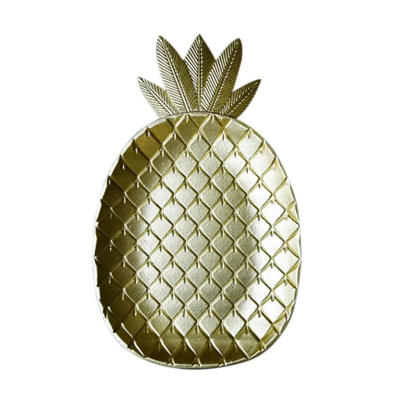 Декоративный золотой лист, скандинавский ананас, десертная Фруктовая тарелка, креативный геометрический лоток для хранения, декоративная пластина, домашний декор для подарка, ремесло