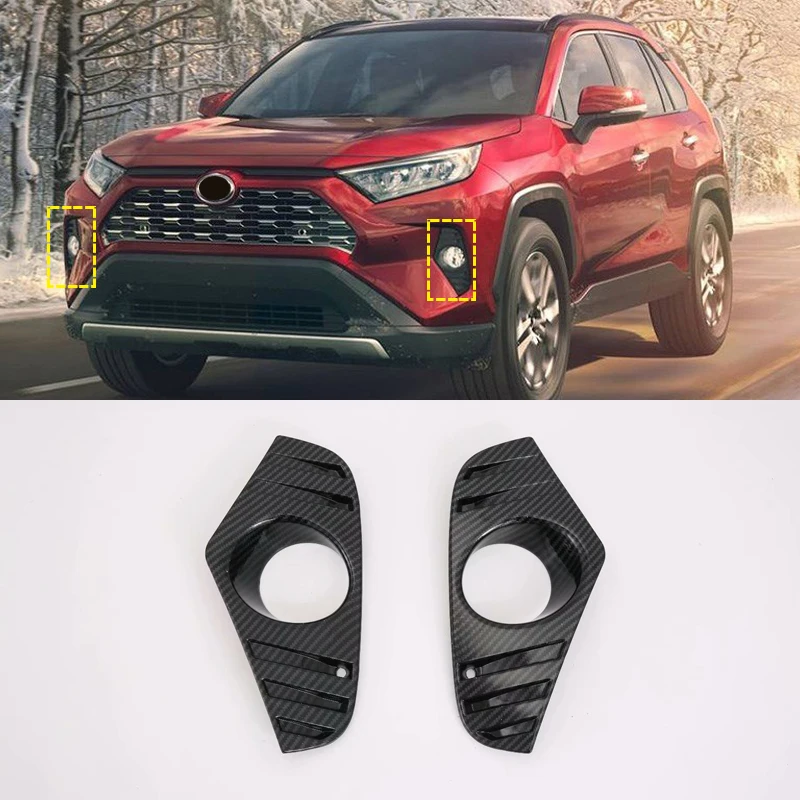 

ABS Car Accessories Front Fog Light Lamp Cover Trim 2PCS For Toyota RAV4 XA50 2019+