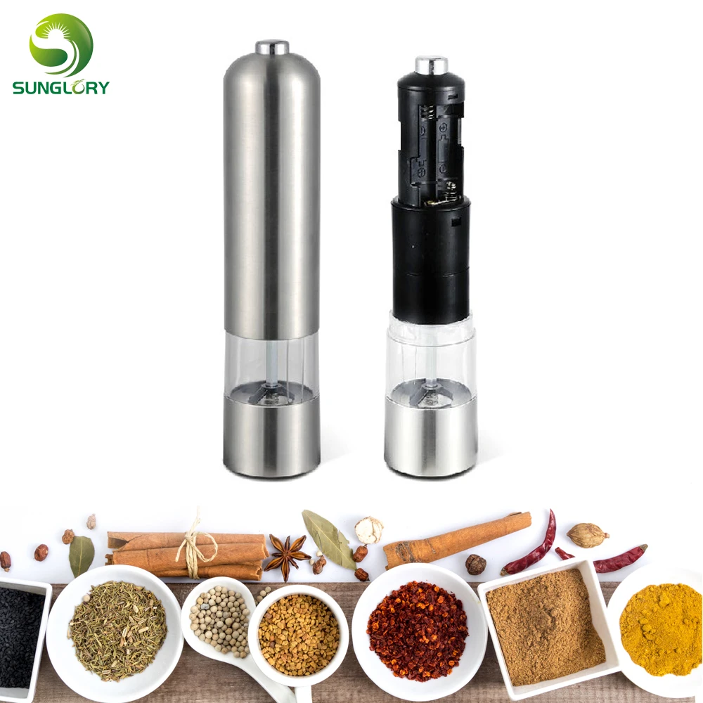 Automatic Electric Pepper Grinder Stainless Steel Easy Salt Spice Herb