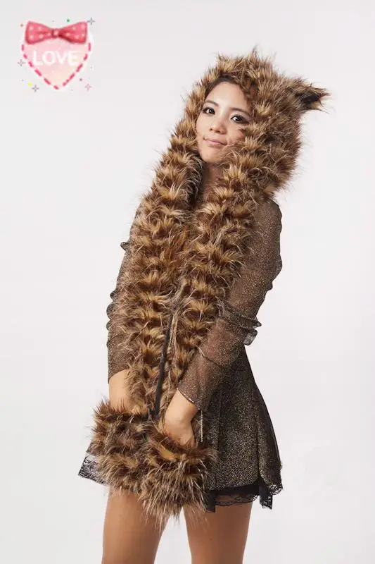 

Fashion Cartoon Warmer Cloth Hat Scarf Gloves in one item