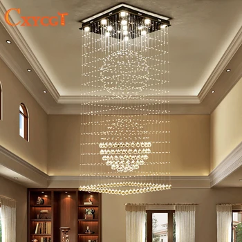 

Modern Elegant led Large Crystal Chandeliers Lighting Fixtures for Hotel Villa Crystal Ball Shape Lamp