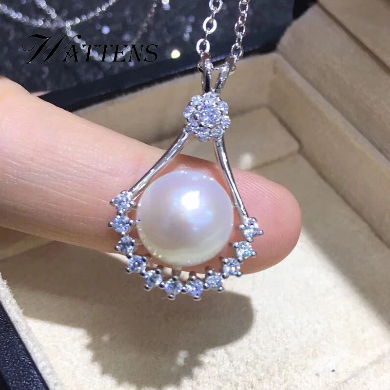

925 Sterling Silver FAIRY Pendant Women Pearl jewelry Natural Pearl Necklace elegant Wedding Birthday Party Zircon Accessories