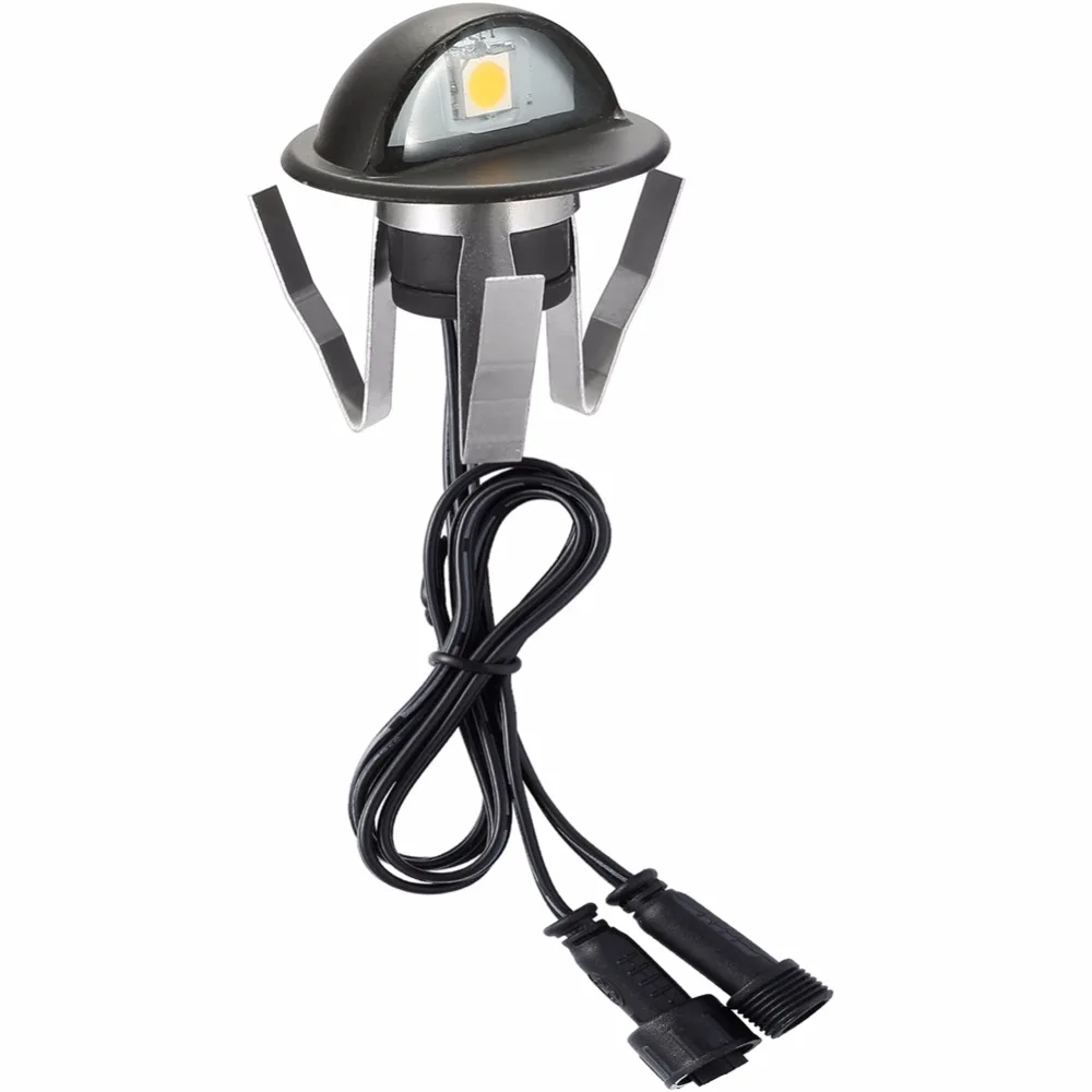 10Pcs Noir Smart Wifi demi-lune 35 mm RGB 12 V DEL Deck Stair Step Clôture Lumières