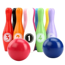 12 шт./компл. детские игрушки боулинг набор креативный номер Боулинг игра Подвеска в виде боулинга с боулинга мяч для детей