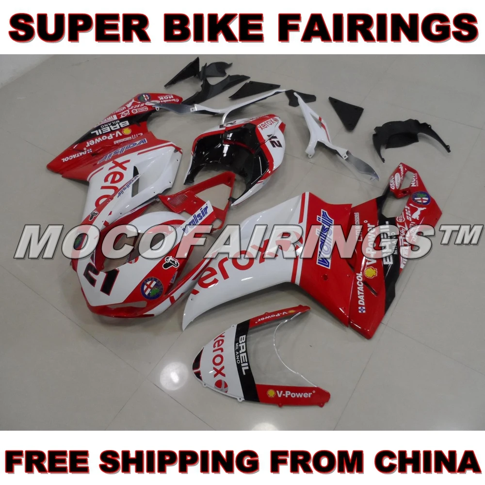 

2007-2012 848 1098 1198 S / R / EVO Motorcycle Injection ABS Fairing Body Kit For Ducati XEROX 2008 2009 2010 2011 Fairings Kits