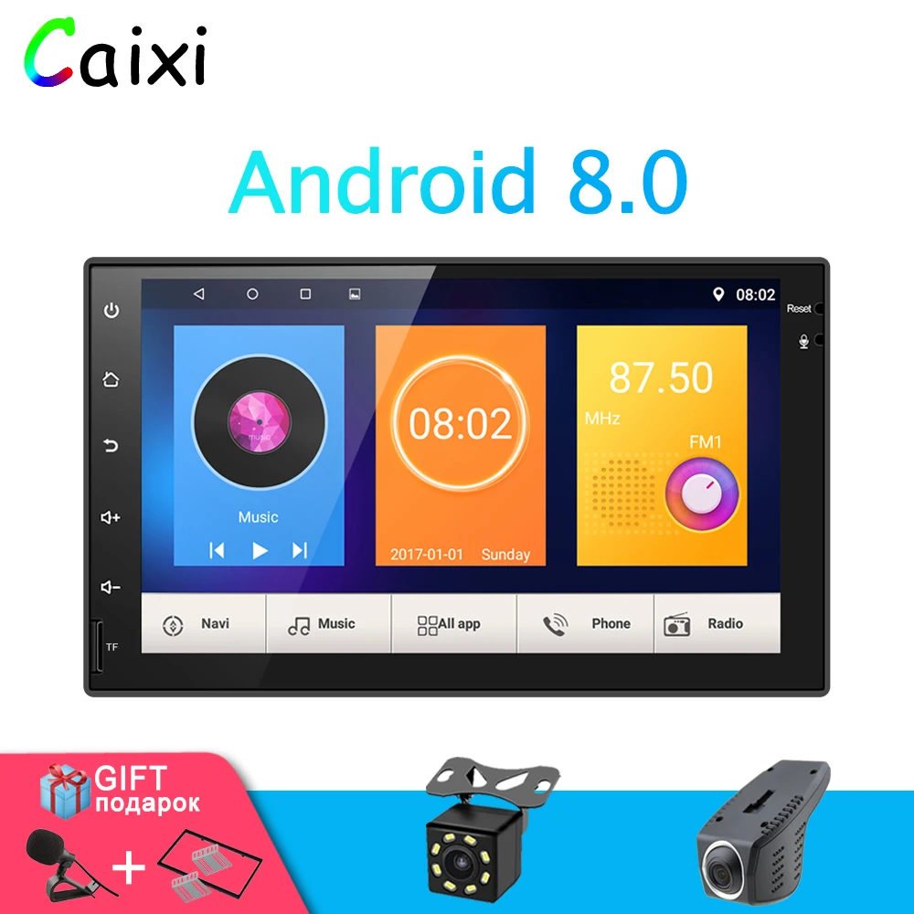 

7'' Android 8.0 Car Radio Stereo with RDS GPS Navigation USB SD 2 Din Touch Car Multimedia Player Audio Player Autoradio