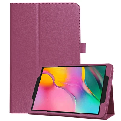 Чехол для планшета для Samsung Galaxy Tab A SM-T510 T515 из искусственной кожи в виде ракушки Стенд кожаный чехол планшет eReder тонкий складывающийся принципиально A50 - Цвет: Фиолетовый