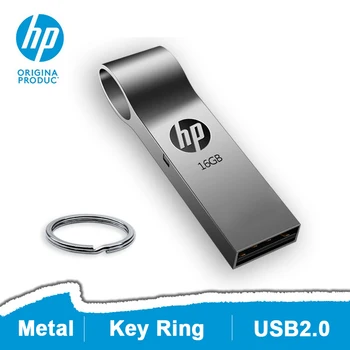 

Original HP Flash Disk 16GB Metal Thumb Drives Key Ring Memory Stick v285w Cle USB DIY Custom Wholesale 2019 DJ Pen Drive 16 gb