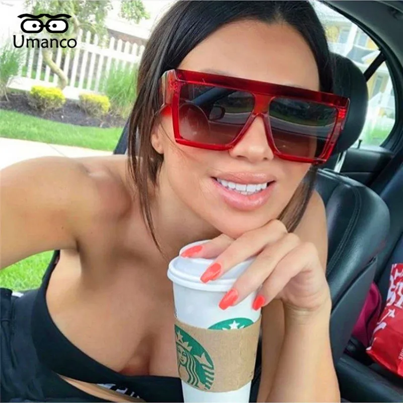 

Umanco 2019 New Seven Color Occident Oversize Square Sunglasses For Women Men Polycarbonate Frame Acrylic Lens Beach Travel Gift